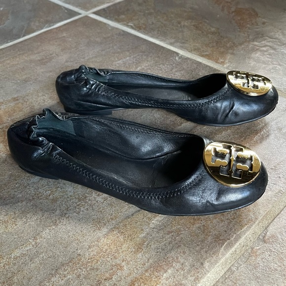 Tory Burch Black Reva Ballet Flats Size 7 - Picture 2 of 7
